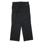 DICKIES Mens Black Regular Fit Cargo Trousers W34 L31 Cotton Blend Zip Closure