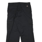 DICKIES Mens Black Regular Fit Cargo Trousers W34 L31 Cotton Blend Zip Closure