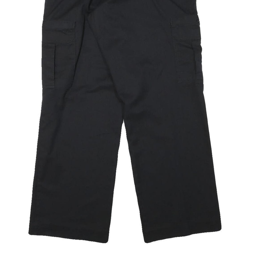 DICKIES Mens Black Regular Fit Cargo Trousers W34 L31 Cotton Blend Zip Closure