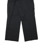 DICKIES Mens Black Regular Fit Cargo Trousers W34 L31 Cotton Blend Zip Closure