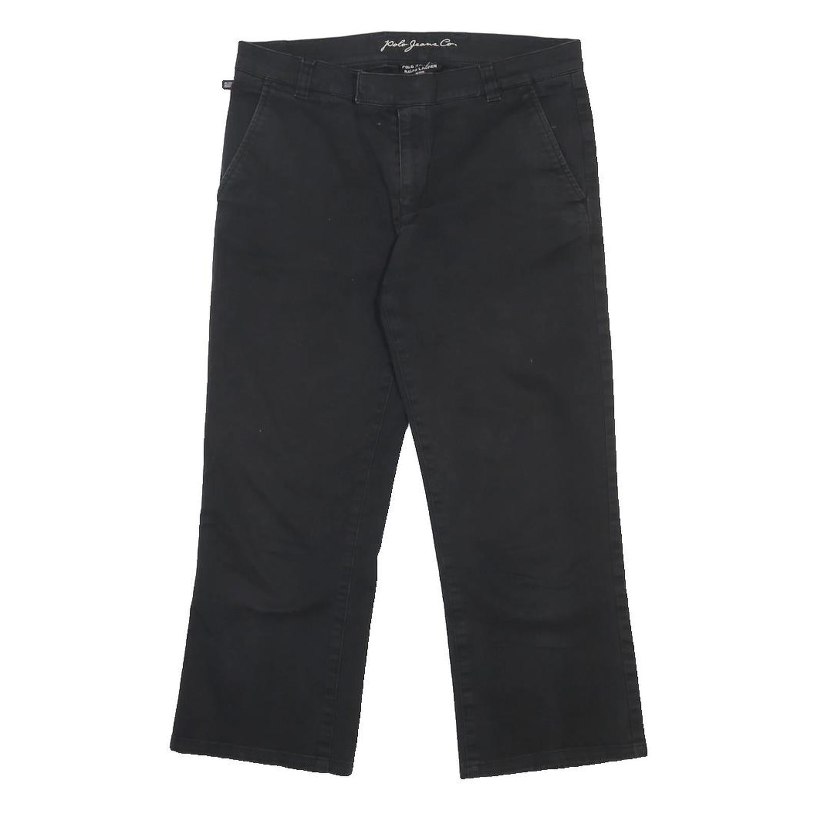 RALPH LAUREN POLO JEANS COMPANY Womens Cotton Blend Black Regular Straight
