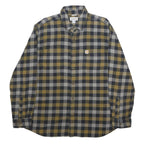 CARHARTT Mens Green & Black Check Shirt L Cotton Blend Casual Long Sleeve