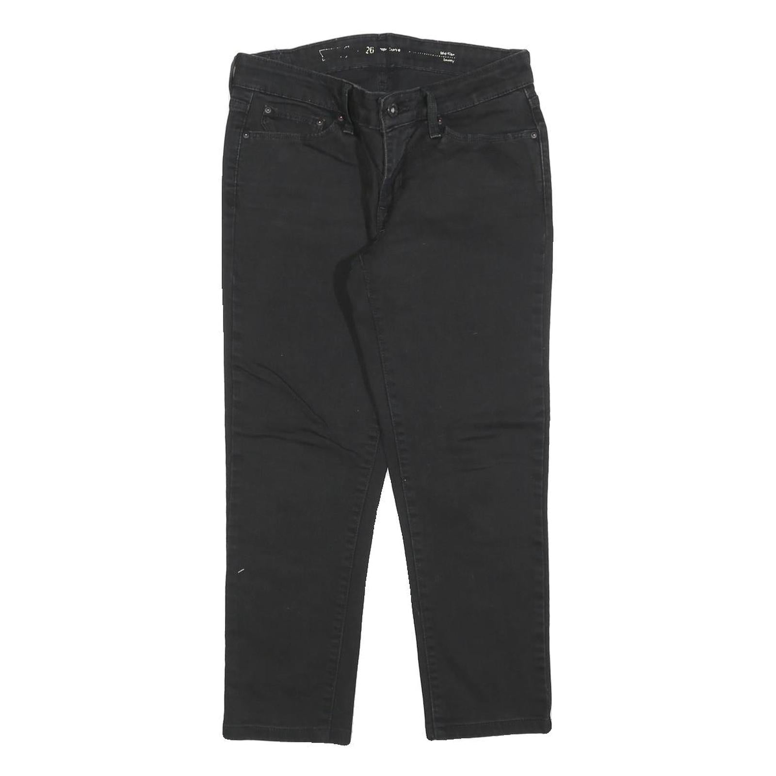 LEVI'S Womens Slim Black Denim Jeans Cotton Blend Zip W26 L23 Stylish Fit