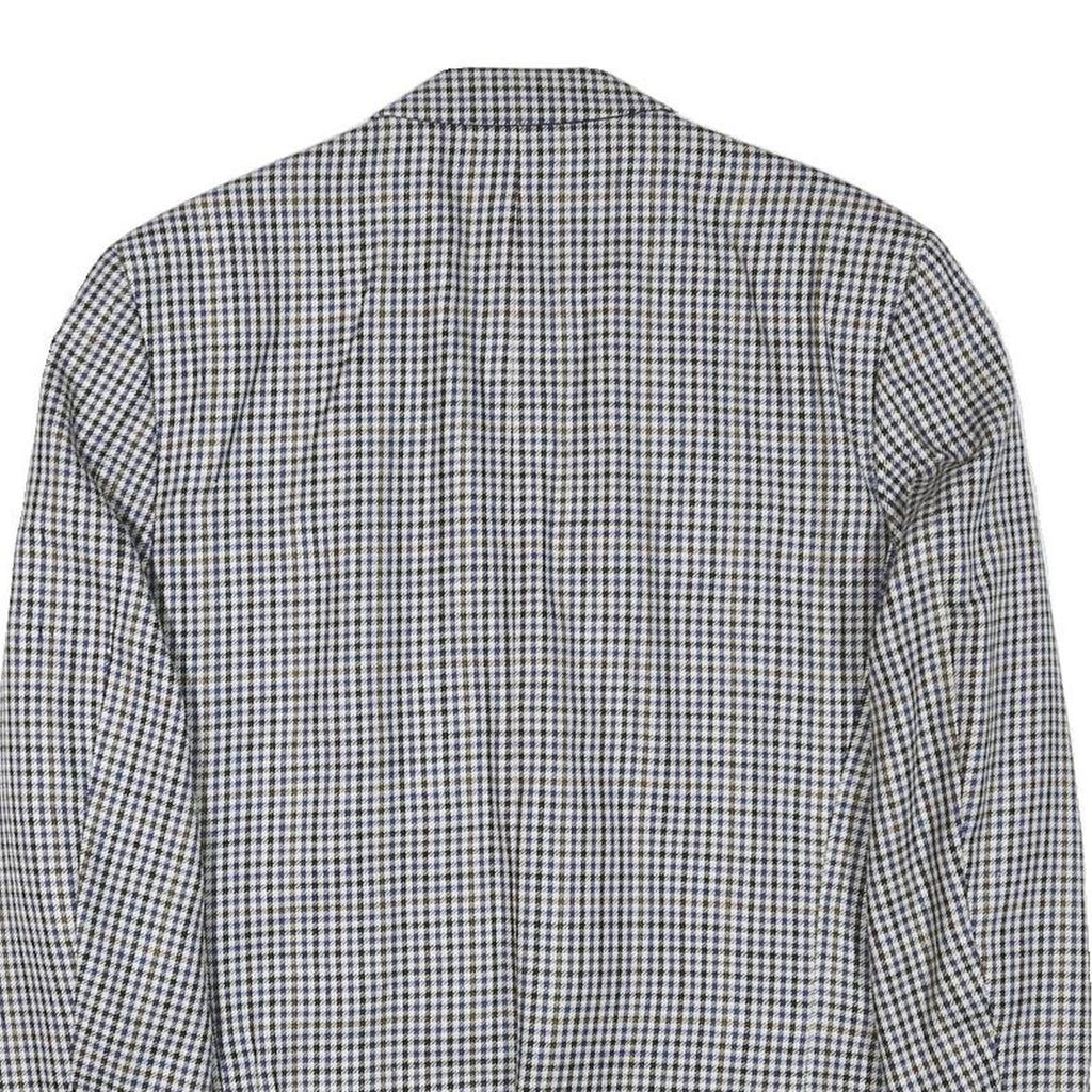 ARTHUR BELL Mens Black & White Check Jacket M Wool Blend Button Closure Classic