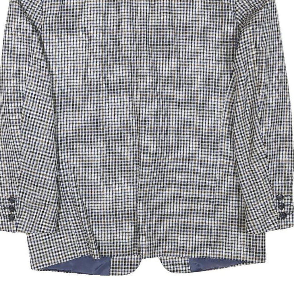 ARTHUR BELL Mens Black & White Check Jacket M Wool Blend Button Closure Classic