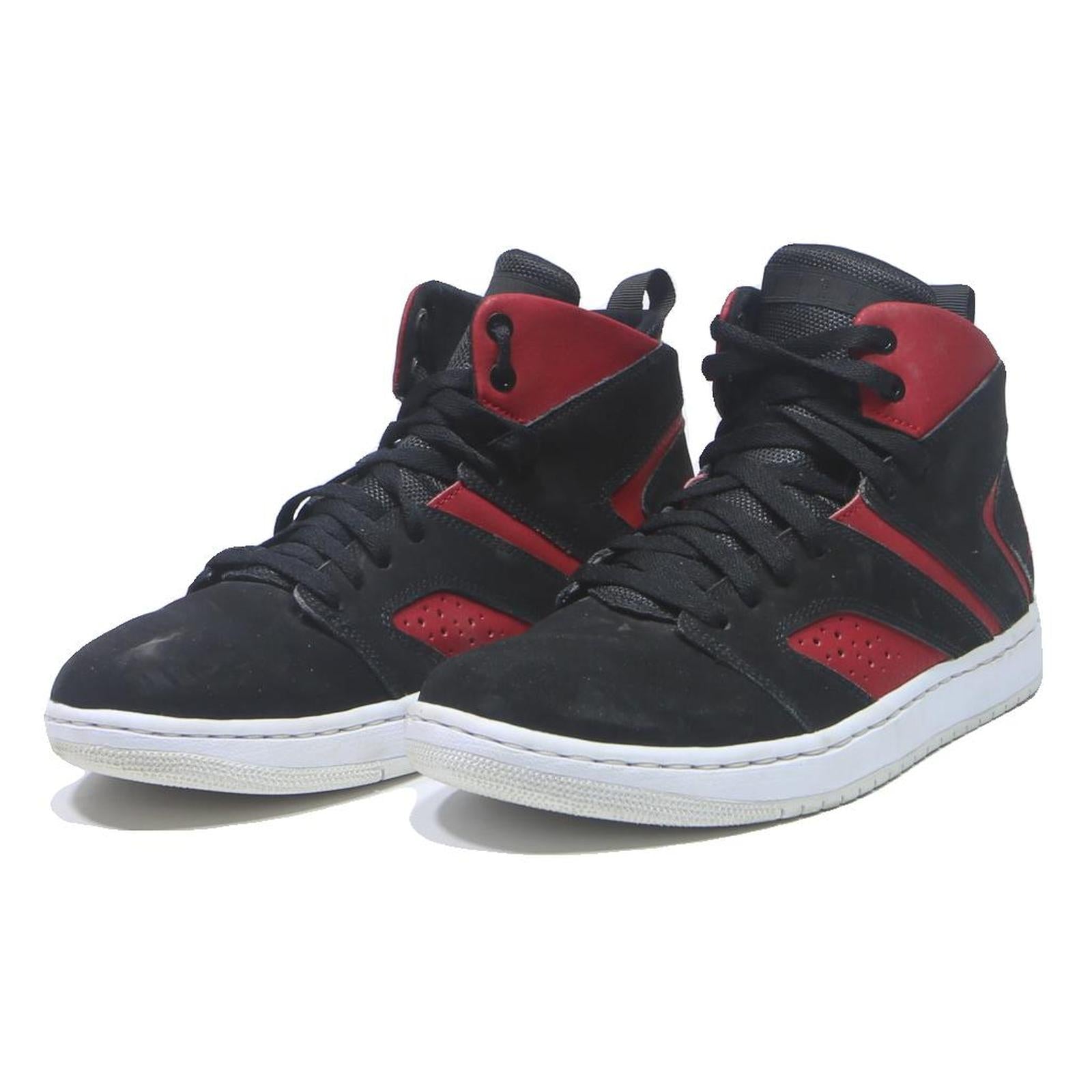 AIR JORDAN Mens High Top Trainers Black & Red Synthetic UK 7.5 Comfortable