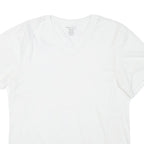 NAUTICA Mens White V-Neck T-Shirt M Cotton Blend Crew Neck Short Sleeve Casual