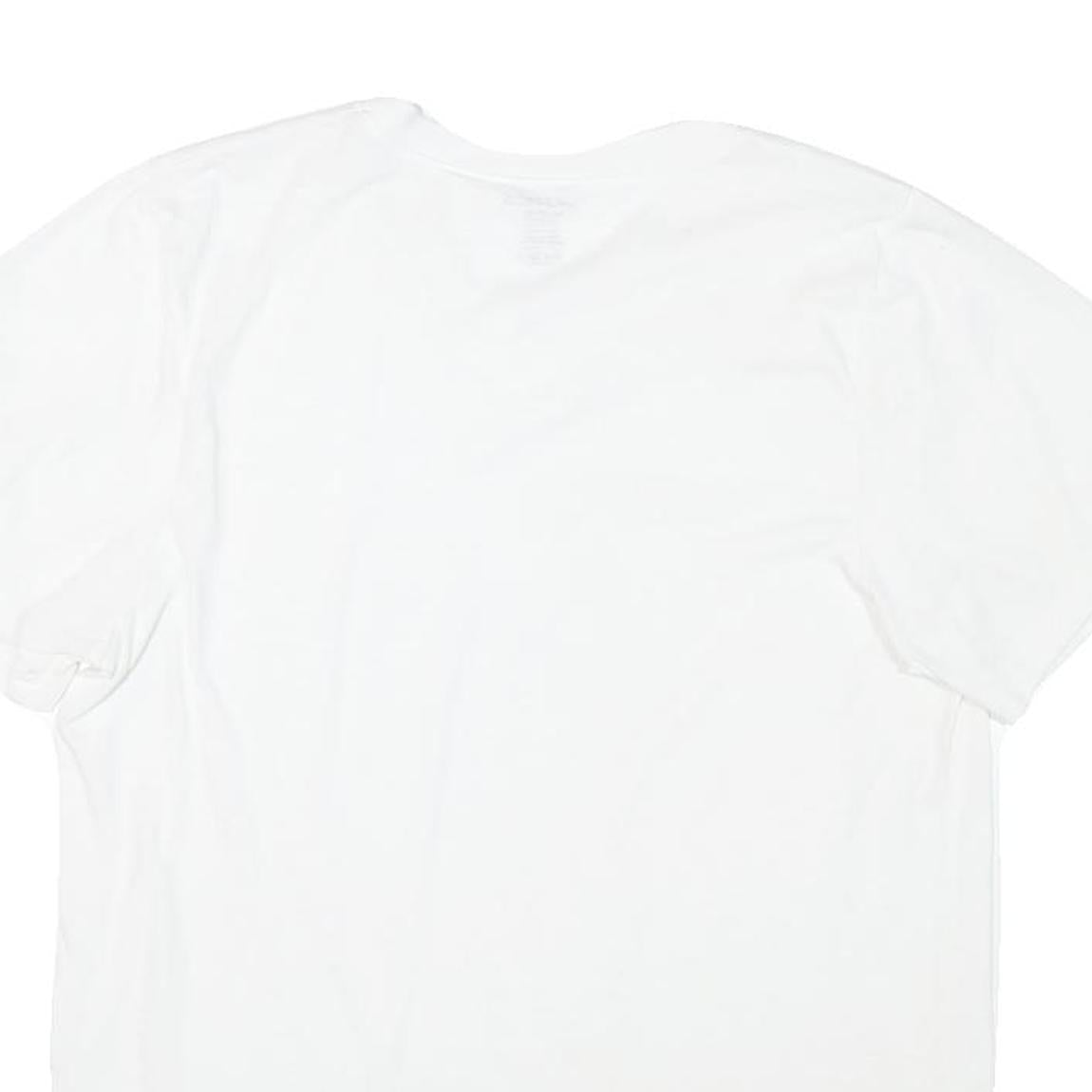 NAUTICA Mens White V-Neck T-Shirt M Cotton Blend Crew Neck Short Sleeve Casual