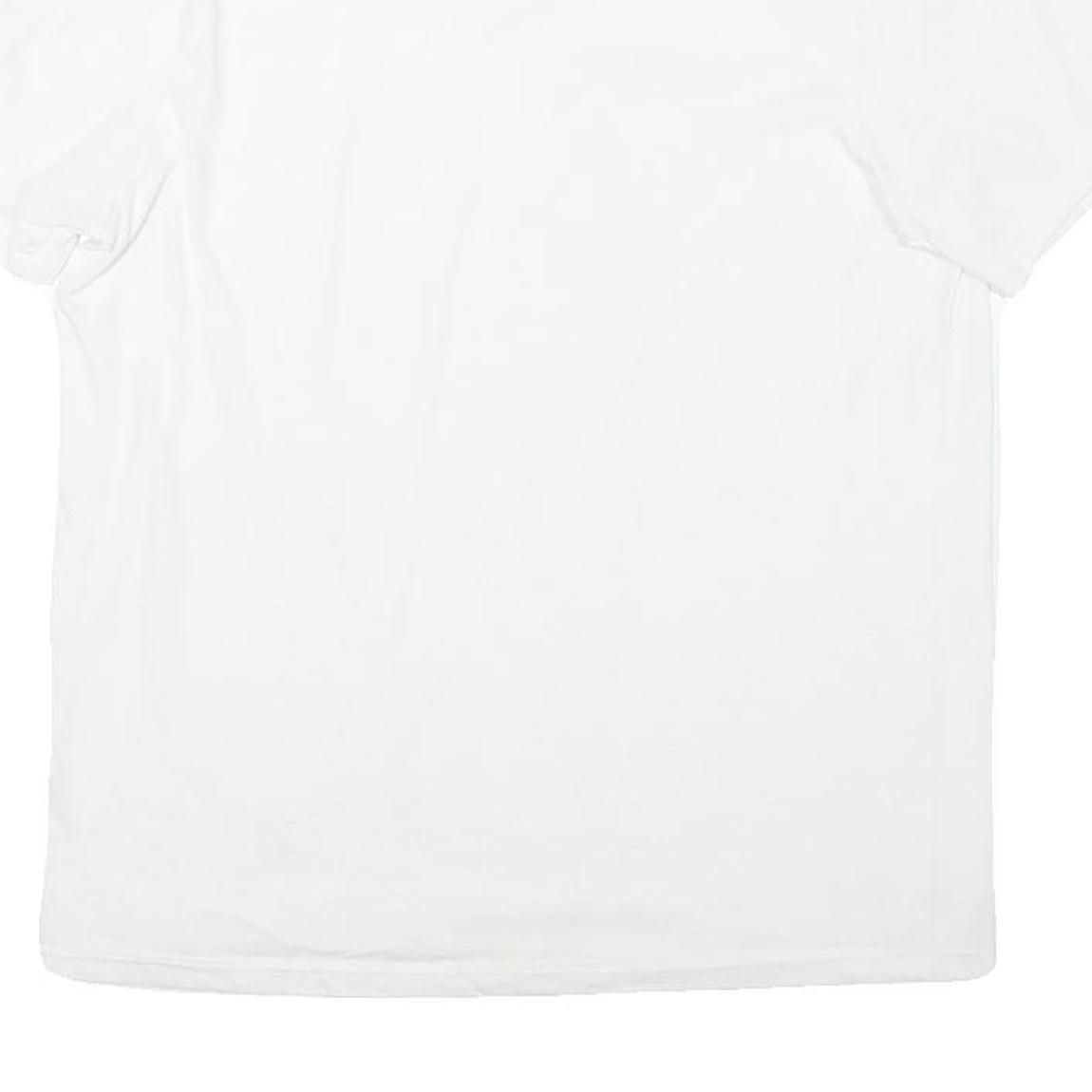 NAUTICA Mens White V-Neck T-Shirt M Cotton Blend Crew Neck Short Sleeve Casual