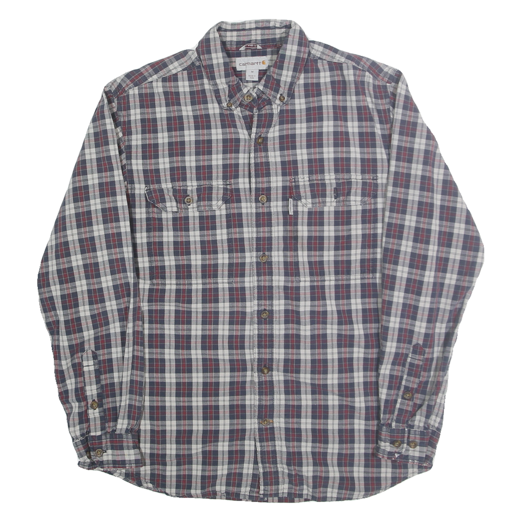 CARHARTT Mens Blue & Red Checked Cotton Blend Shirt M Long Sleeve Casual