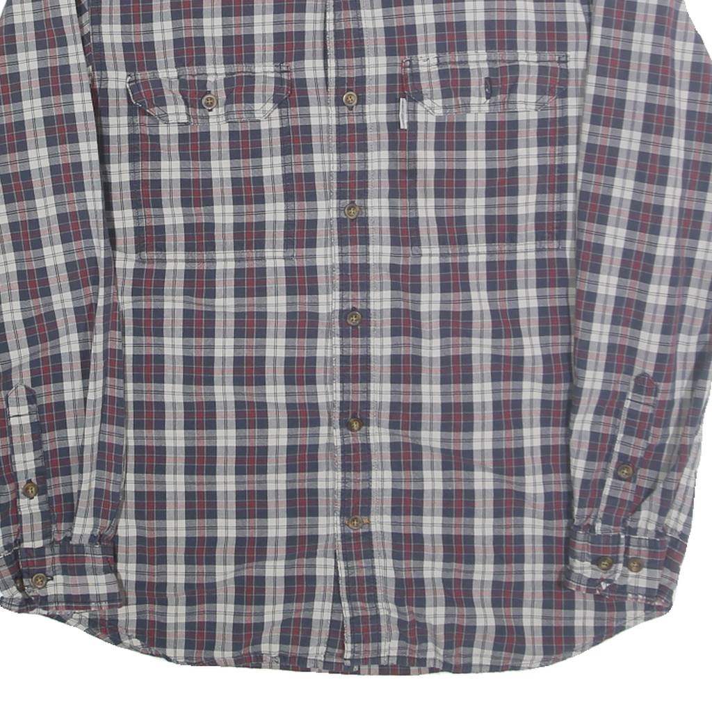 CARHARTT Mens Blue & Red Checked Cotton Blend Shirt M Long Sleeve Casual