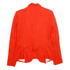 ZARA Womens Red Jacket S Cotton Blazer Classic Tailored Button Closure