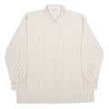 Mens Cream Plain Shirt 2XL Classic Long Sleeve Button Closure Smart Casual