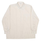 Mens Cream Plain Shirt 2XL Classic Long Sleeve Button Closure Smart Casual