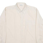 Mens Cream Plain Shirt 2XL Classic Long Sleeve Button Closure Smart Casual