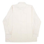 Mens Cream Plain Shirt 2XL Classic Long Sleeve Button Closure Smart Casual