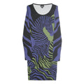 JUST CAVALLI Womens Black & Purple & Green Abstract Zebra Print Bodycon