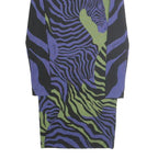 JUST CAVALLI Womens Black & Purple & Green Abstract Zebra Print Bodycon