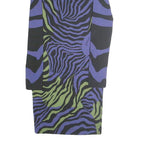 JUST CAVALLI Womens Black & Purple & Green Abstract Zebra Print Bodycon