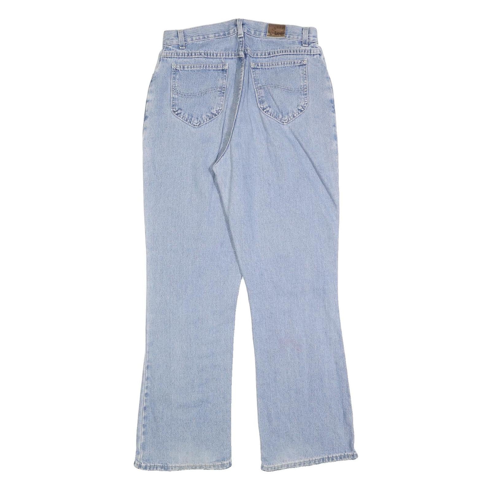 LEE Womens Jeans Blue Regular Straight Denim Light W30 L30 Classic Fit Zip