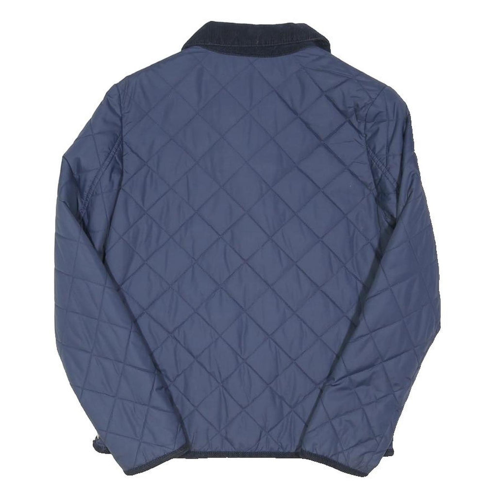 JACK WILLS Womens Blue Navy Quilted Jacket UK 8 Polyester Blend Zip Collar