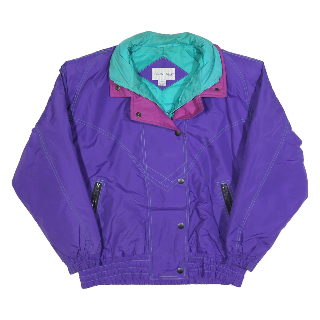 CABIN CREEK Womens Purple & Pink Zip Jacket M Polyester Outdoor Casual