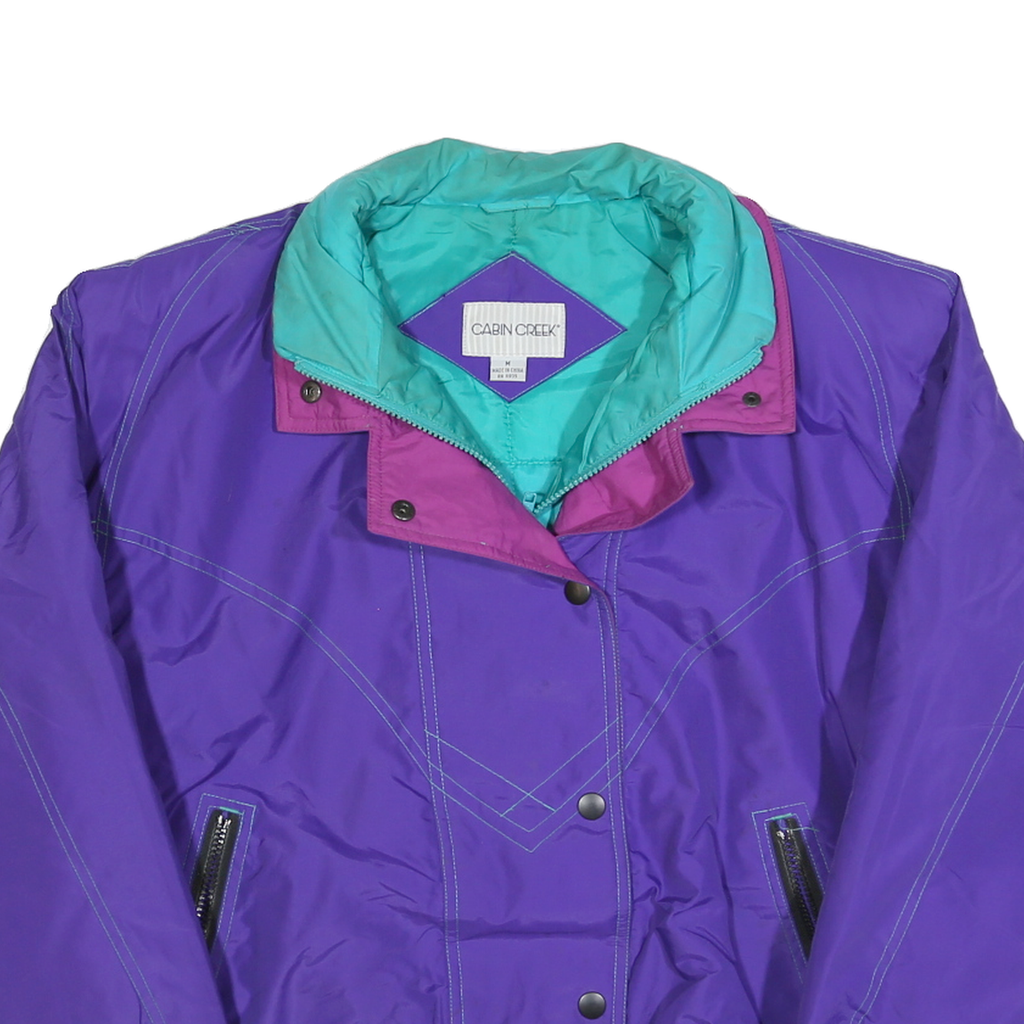 CABIN CREEK Womens Purple & Pink Zip Jacket M Polyester Outdoor Casual