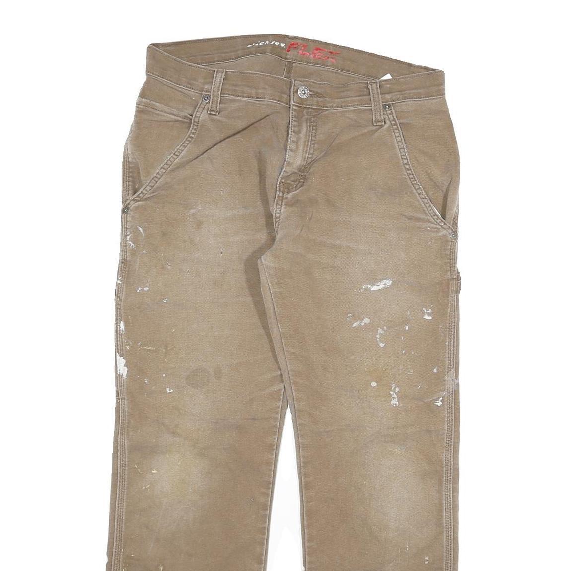 DICKIES Mens Jeans Beige Regular Straight Denim Medium W30 L30 Workwear Cotton
