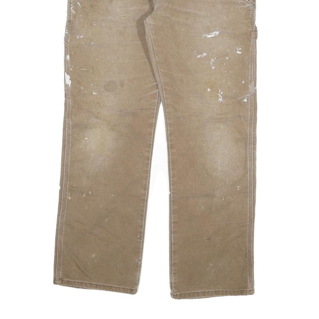 DICKIES Mens Jeans Beige Regular Straight Denim Medium W30 L30 Workwear Cotton