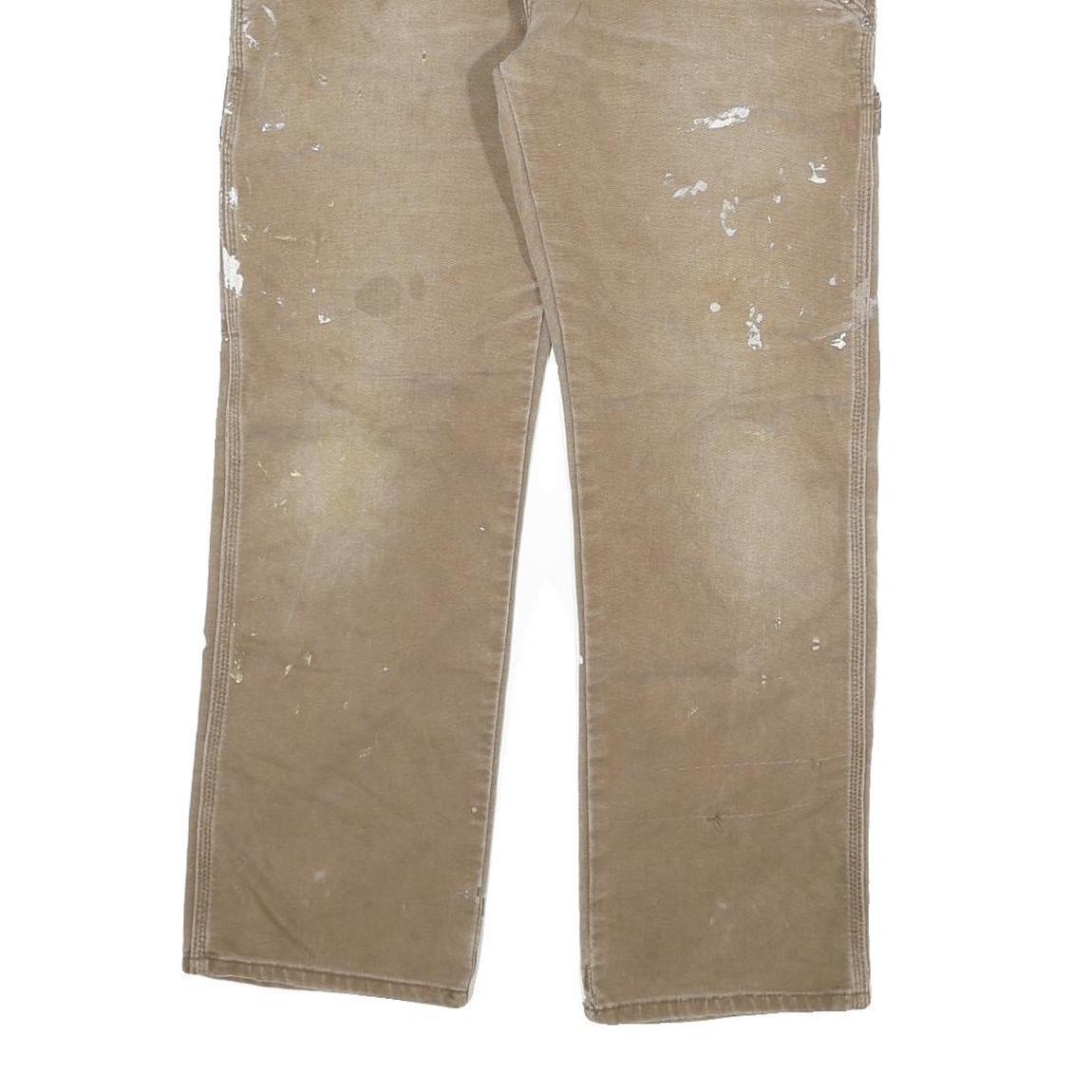 DICKIES Mens Jeans Beige Regular Straight Denim Medium W30 L30 Workwear Cotton