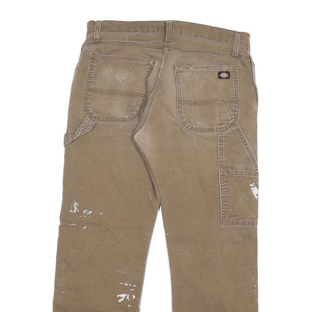 DICKIES Mens Jeans Beige Regular Straight Denim Medium W30 L30 Workwear Cotton