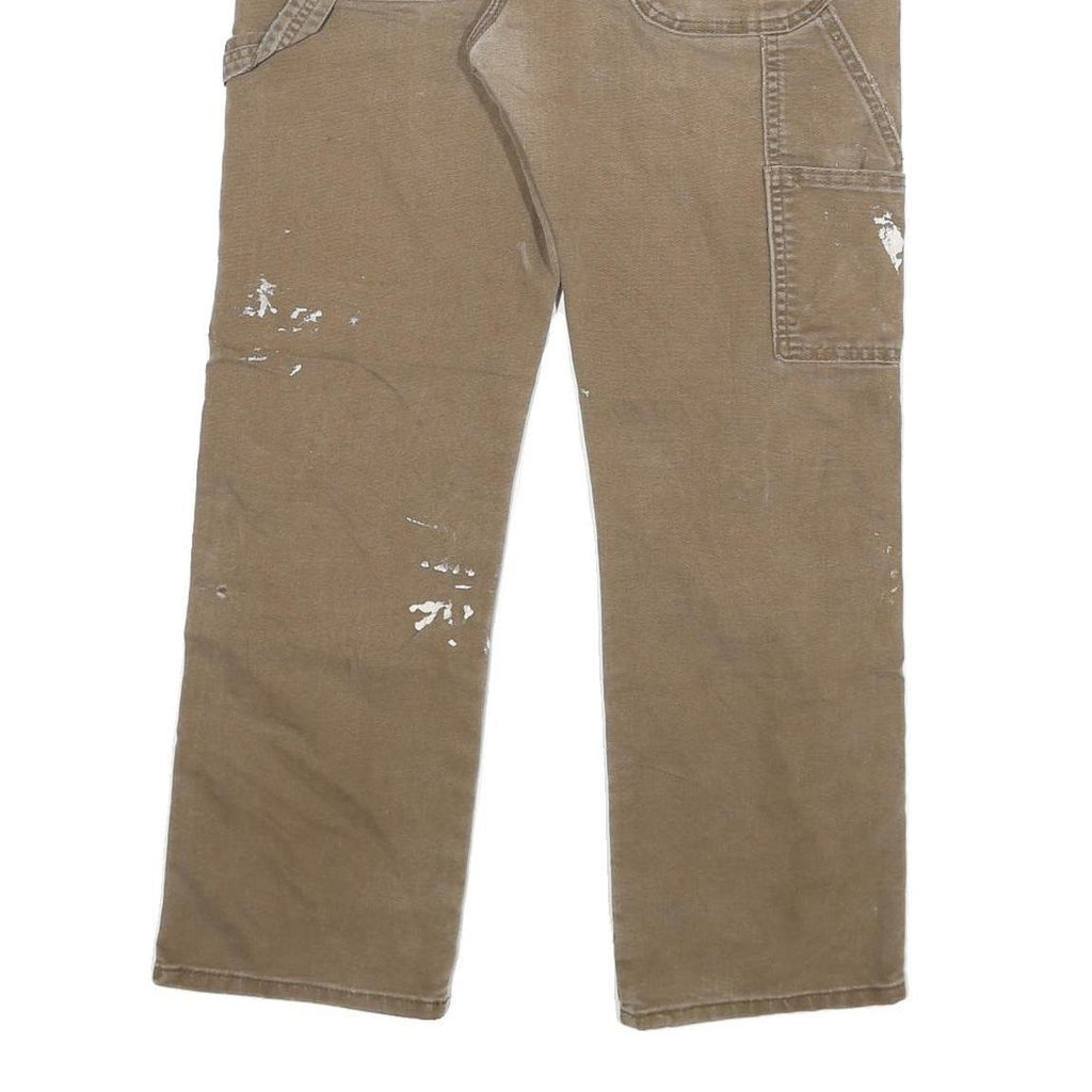 DICKIES Mens Jeans Beige Regular Straight Denim Medium W30 L30 Workwear Cotton