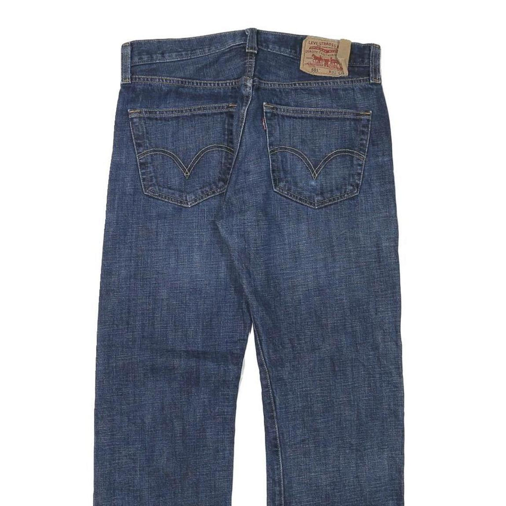 LEVI'S 501 Mens Jeans Blue Regular Straight Denim Medium W30 L27 Classic Button