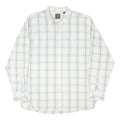 TIMBERLAND Mens White & Blue Check Shirt L Casual Cotton Blend Long Sleeve