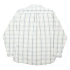 TIMBERLAND Mens White & Blue Check Shirt L Casual Cotton Blend Long Sleeve