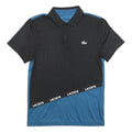 LACOSTE Mens Black & Blue Sport Polo Shirt XS Polyester Blend Ultra Dry