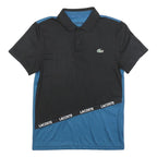 LACOSTE Mens Black & Blue Sport Polo Shirt XS Polyester Blend Ultra Dry