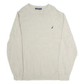 NAUTICA Mens Cream Plain Cotton Pullover Basic Knit 2XL Casual Jumper Crew Neck