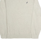 NAUTICA Mens Cream Plain Cotton Pullover Basic Knit 2XL Casual Jumper Crew Neck