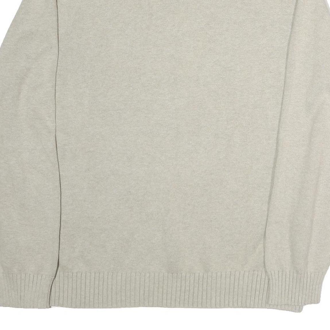 NAUTICA Mens Cream Plain Cotton Pullover Basic Knit 2XL Casual Jumper Crew Neck