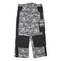 Mens Cotton Blend Grey Camouflage Black Panel Relaxed Cargo Trousers W35 L26