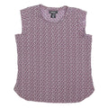 DKNY Womens Purple Printed Sleeveless Round Neck Top Size S Stylish Comfortable