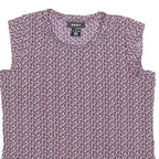 DKNY Womens Purple Printed Sleeveless Round Neck Top Size S Stylish Comfortable