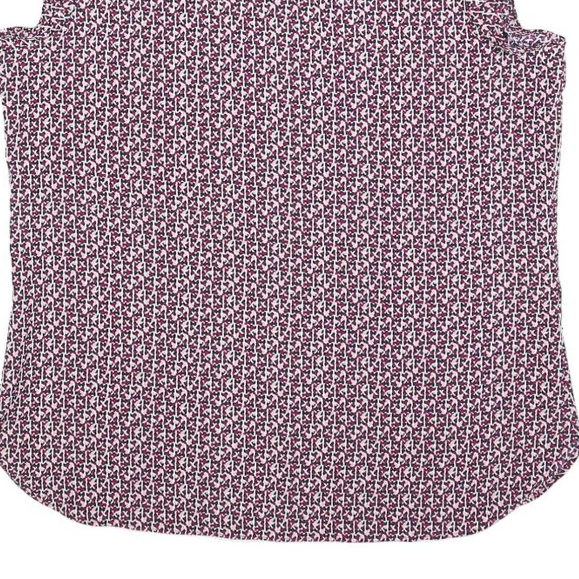 DKNY Womens Purple Printed Sleeveless Round Neck Top Size S Stylish Comfortable