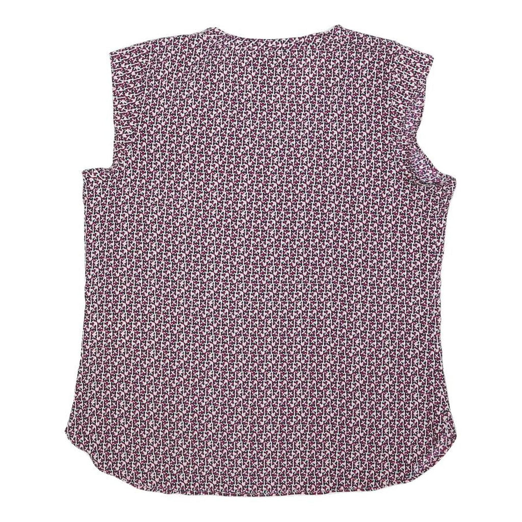 DKNY Womens Purple Printed Sleeveless Round Neck Top Size S Stylish Comfortable