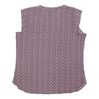 DKNY Womens Purple Printed Sleeveless Round Neck Top Size S Stylish Comfortable