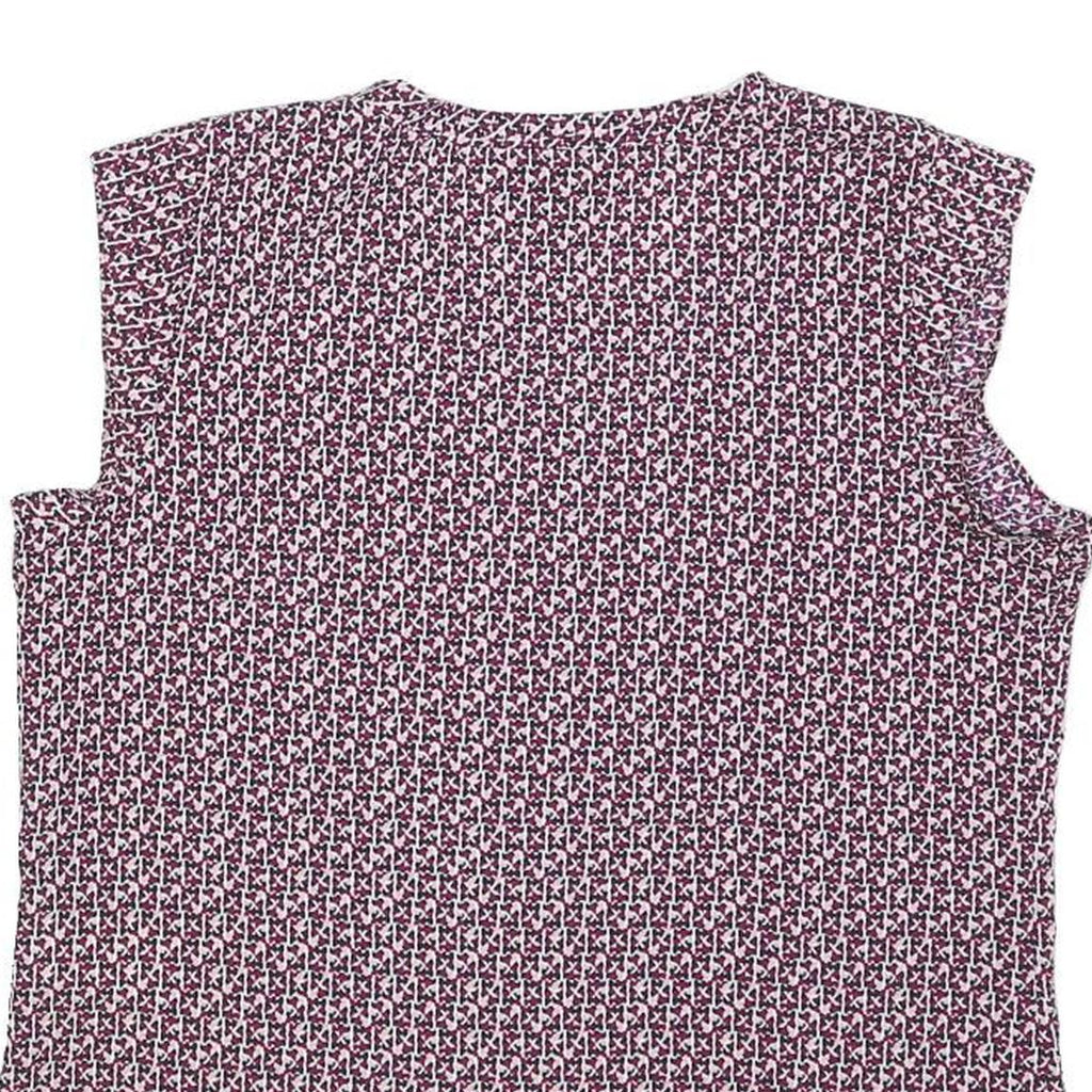 DKNY Womens Purple Printed Sleeveless Round Neck Top Size S Stylish Comfortable