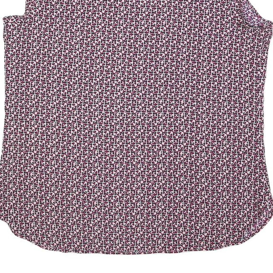 DKNY Womens Purple Printed Sleeveless Round Neck Top Size S Stylish Comfortable
