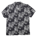 INSIDE Mens Black & White Patterned Shirt S Short Sleeve Lightweight Casual