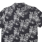 INSIDE Mens Black & White Patterned Shirt S Short Sleeve Lightweight Casual